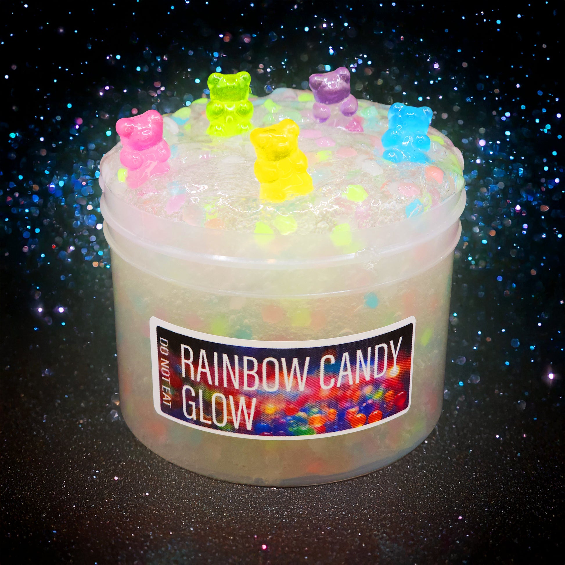 Rainbow Candy Glow Glow in the Dark Slime Poppy Mello Slimes