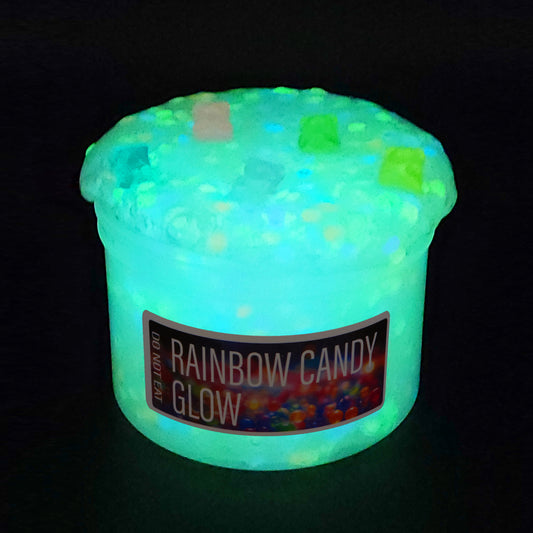 Rainbow Candy Glow Glow in the Dark Slime Poppy Mello Slimes