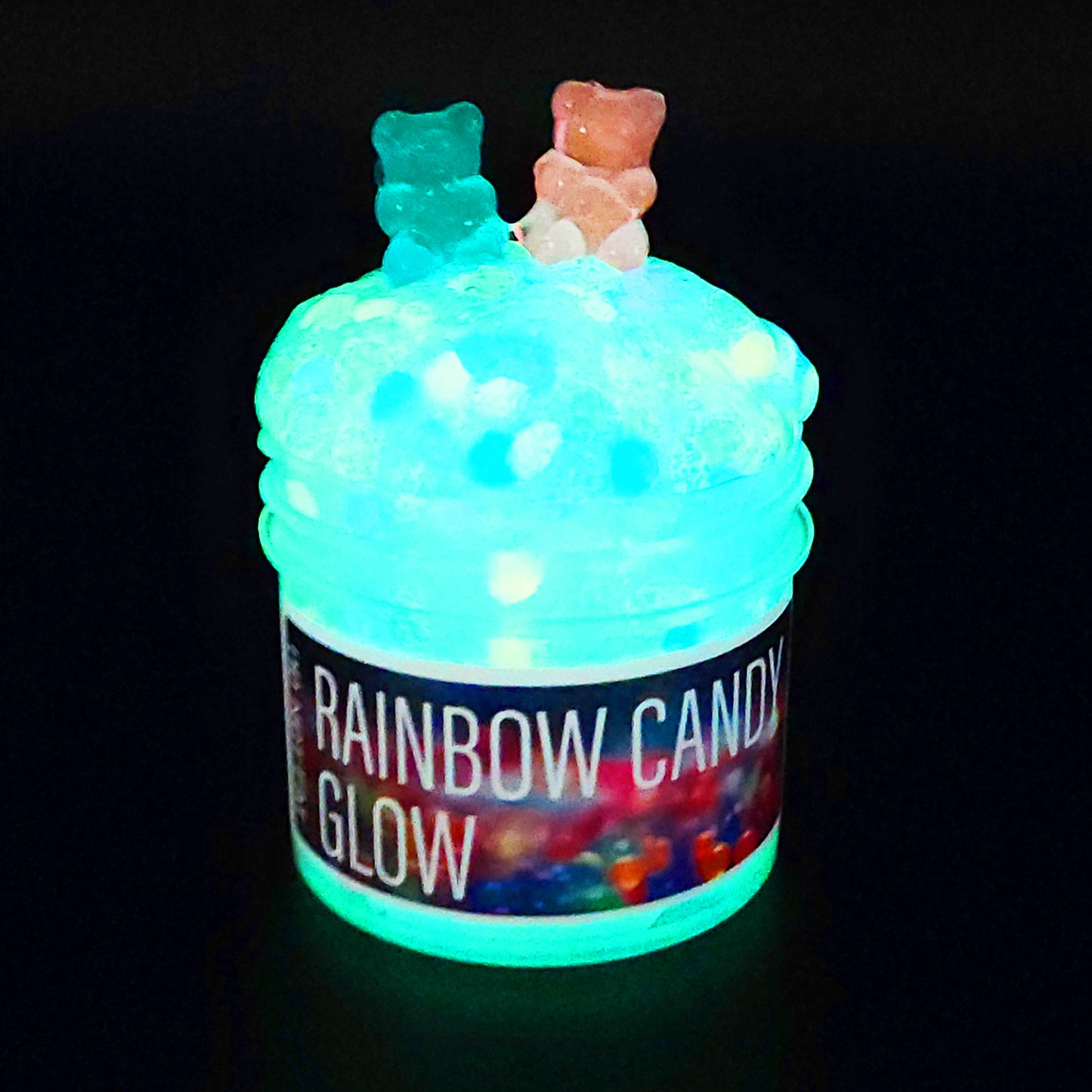 Rainbow Candy Glow Glow in the Dark Slime Poppy Mello Slimes
