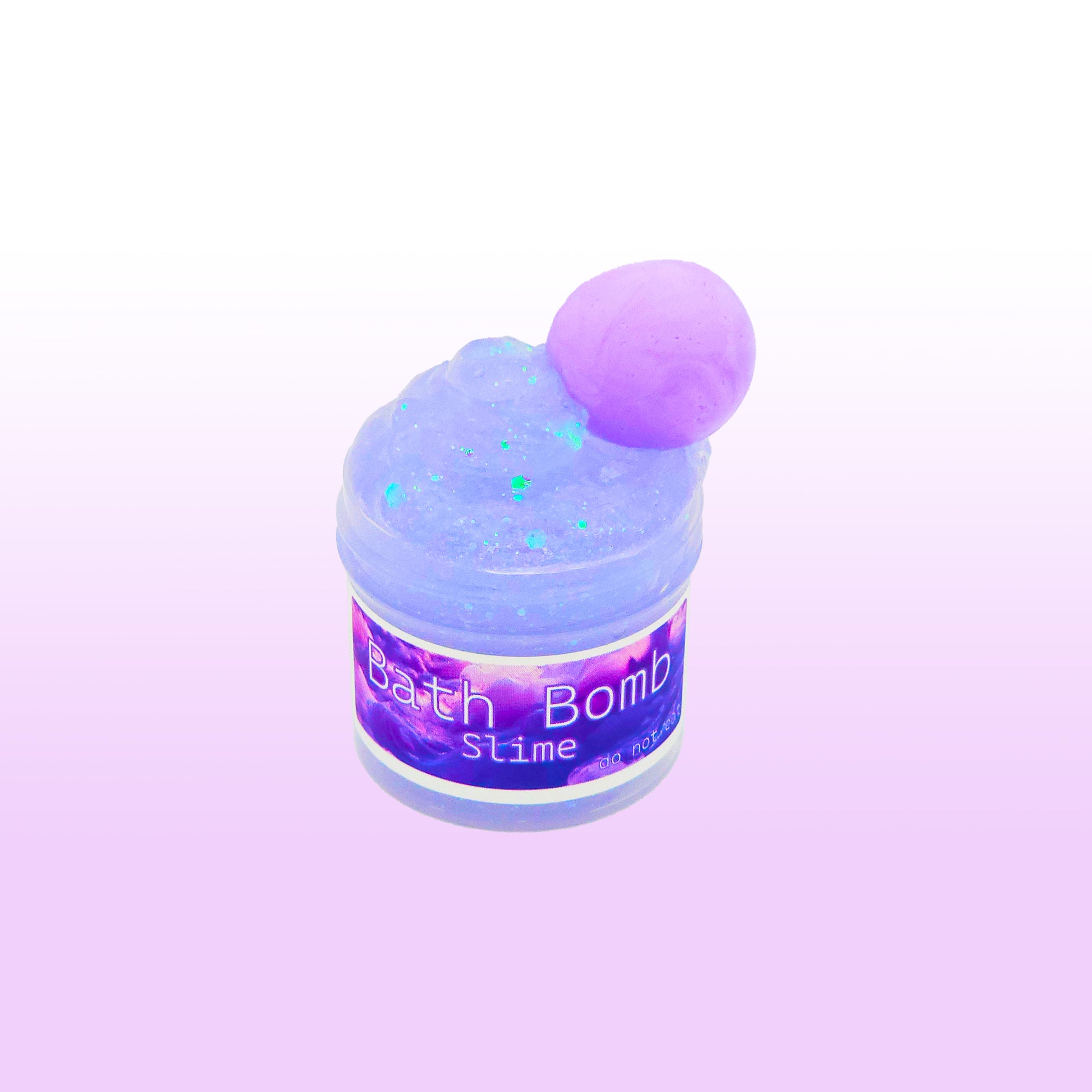 Glossy purple jelly slime scented wisteria garden with bath bomb clay topper