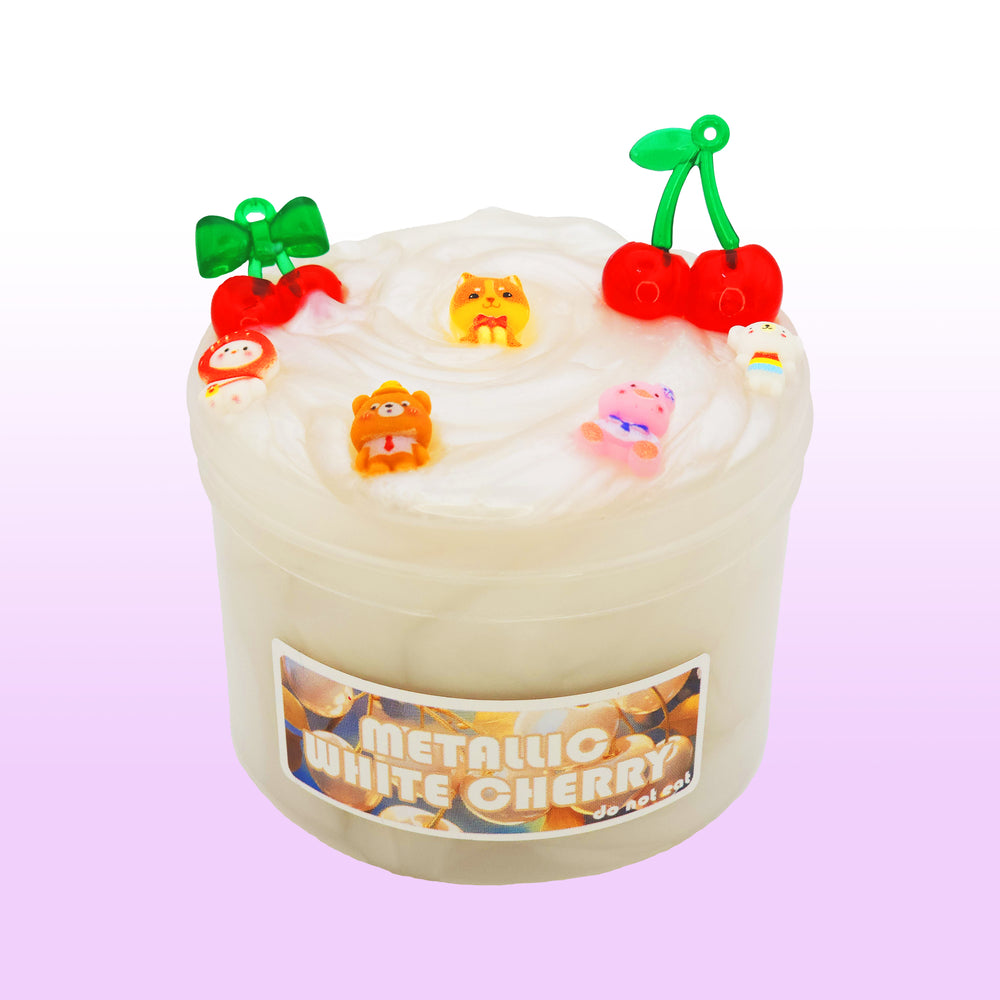 Metallic White Cherry Slime Poppy Mello Slimes
