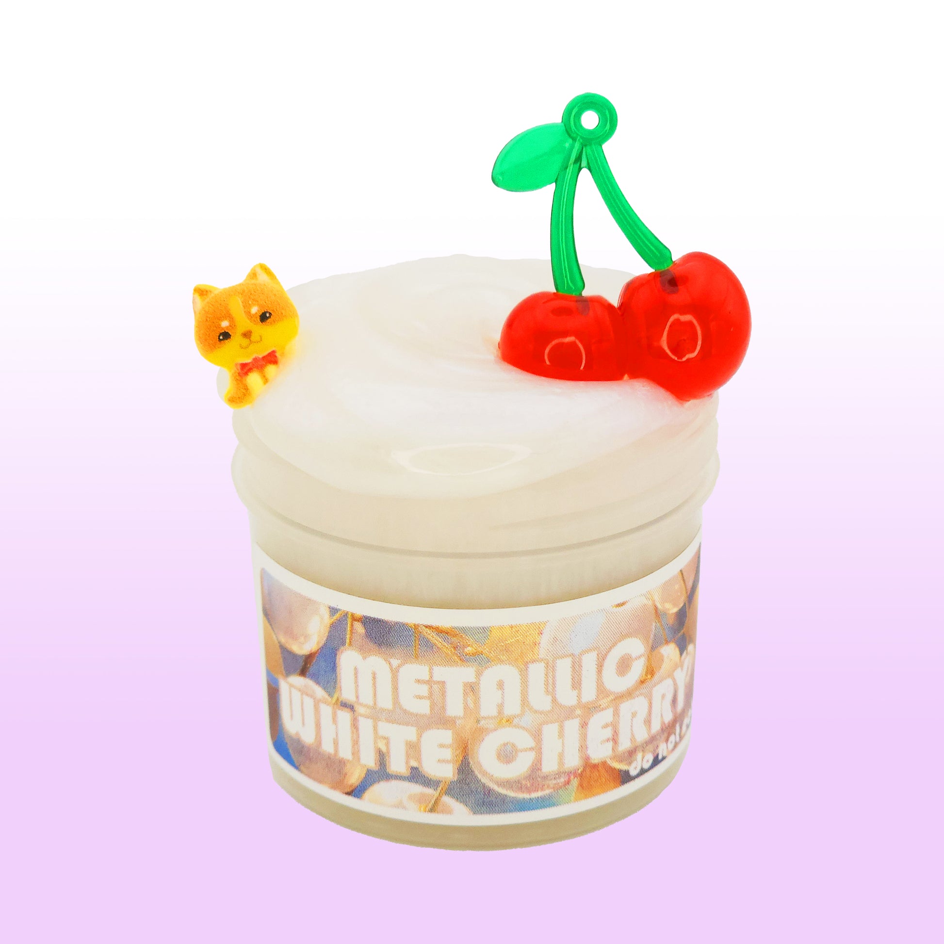 Metallic White Cherry Slime Poppy Mello Slimes