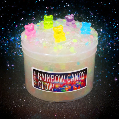 Rainbow Candy Glow Glow in the Dark Slime Poppy Mello Slimes