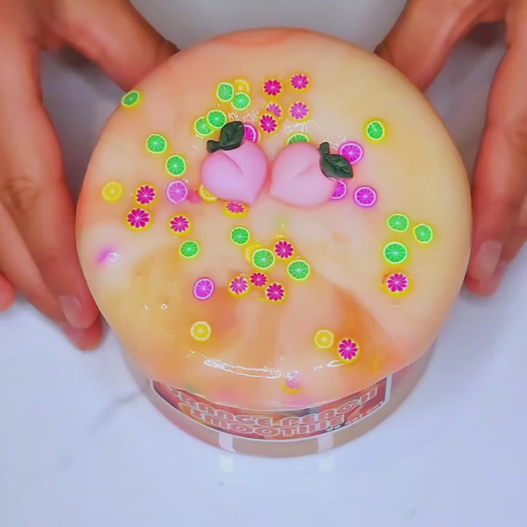 Orange Peach Smoothie Slime Poppy Mello Slimes