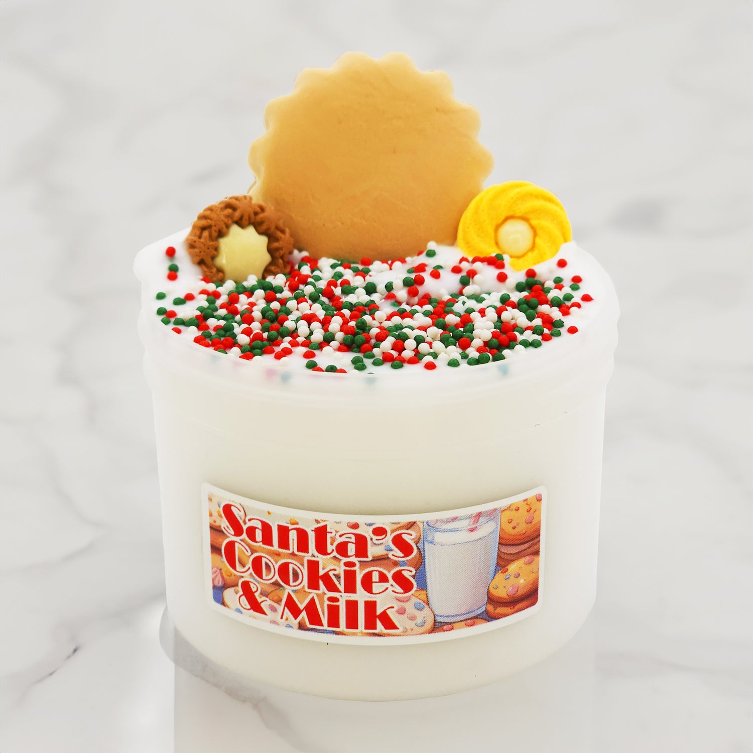 Santa's Cookie and Milk Slime Poppy Mello Slimes